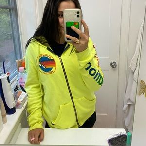 AVIATOR NATION yellow zip-up hoodie